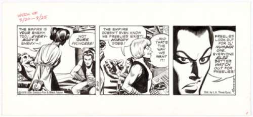 Russ Manning Star Wars Daily Comic Strip Original Art dated 8-20-79 (LA Times Syndicate, 1979). Princess Leia - | Heritage