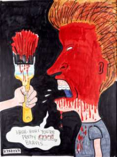 Rick Parker - Butt-Head Original Painting (c. 1994-96) From the artist who drew  Beavis and Butt-Head for -
