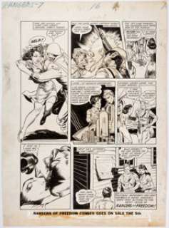 Rudy Palais and Maxwell Elkan Rangers of Freedom Comics #7 Story Page 16 Original Art (Fiction House, 1942). - | Heritage