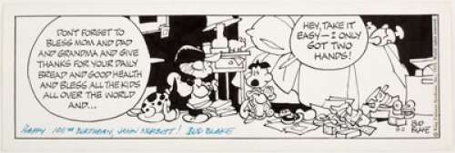 Bud Blake Tiger Daily Comic Strip Original Art dated 8-2-73 (King Features Syndicate, 1973). Debuting in 1965, -