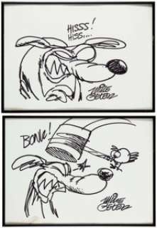 Mike Peters Mother Goose and Grimm Grimmy Illustrations Original Art Group of 2 (undated). Two great drawings -