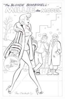 Dan DeCarlo Millie the Model Cover Recreation Original Art (1991). This piece is a modern recreation of the - | Heritage