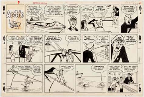 Bob Montana Archie Sunday Comic Strip Original Art dated 4-14-57 (King Features Syndicate, 1957).... | Heritage
