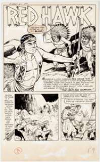Bob Powell Red Hawk #11 Complete 7-Page Story Original Art (Magazine Enterprises, 1953).... (Total: 7 Original Art) | Heritage