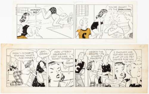 Paul Robinson Etta Kett Daily Comic Strip Original Art Group of 2 (Central Press Association, 1970)....