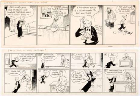Walter Berndt Smitty Daily Comic Strip Original Art Group of 2 (Chicago Tribune Syndicate, 1942-43).... (Total: 2 Original Art)
