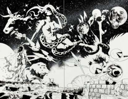 J. H. Williams III and Mick Gray Promethea #13 Double Splash Page 18-19 Original Art (DC/America‘s Best Comics, 20... (Total: 2 Original Art)