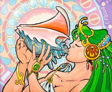 Phil Foglio Magic: The Gathering: Fallen Empires "Conch Horn" Card #168 Painting Original Art (Wizards of the Coas... | Heritage