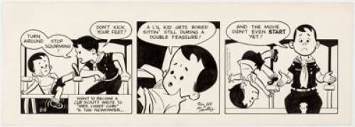 Al Hartley w/Stan Lee Script Mrs. Lyons‘ Cubs Daily Comic Strip Original Art dated 8-8-58 (Chicago Sun-Times...