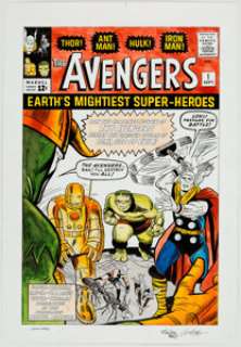 Dick Ayers and Stan Goldberg Avengers #1 Cover Recreation Original Art (undated).... | Heritage