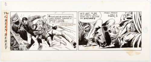 Joe Kubert The Green Beret Daily Comic Strip Original Art dated 8-31-66 (NEA, 1966). By the early sixties, Joe Kubert - | Heritage
