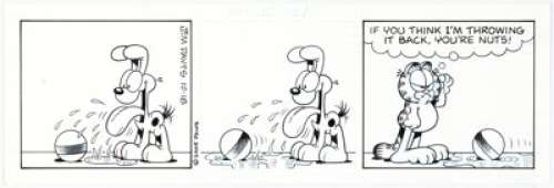 Jim Davis Garfield Daily Comic Strip Original Art dated 10-18-2005 (Paws/United Feature Syndicate, 2005).... | Heritage