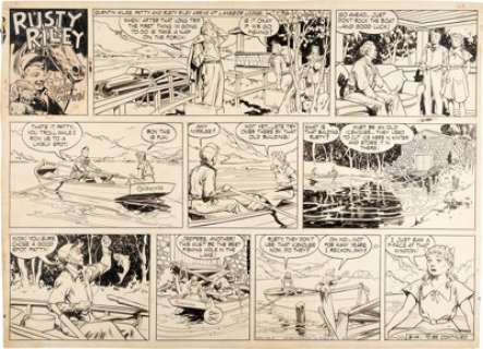 Frank Godwin Rusty Riley Sunday Comic Strip Original Art dated 8-14-55 (King Features, 1955).... | Heritage