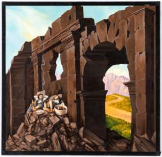  - Michael Herring Ruins of Isengard J. R. R. Tolkien Calendar Illustration Original Art (Ballantine Books, 1981). ...