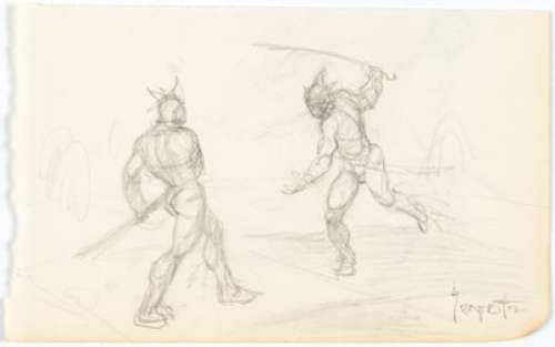 Frank Frazetta The Chessmen of Mars Sketchbook Original Art (c. 1950-60s).... | Heritage