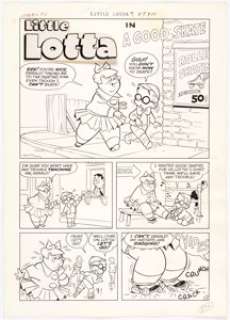Harvey Artist Little Lotta #6 "A Good Skate" 5-Page Complete Story Original Art (Harvey, 1955).... | Heritage