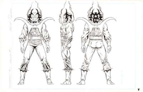 Kieth Pollard and Joe Rubinstein Official Handbook of the Marvel Universe Master Edition #1 "Dormammu" Pin-Up Orig...