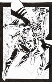 Rick Leonardi and Ande Parks Batman Beyond #33 Splash Story Page 2 Original Art (DC, 2019).... | Heritage
