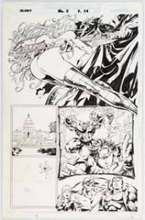 Mike Deodato Jr., Carlos Mota, and Emir Ribeiro Glory #5 Story Page 14 Original Art (Image, 1995). ...