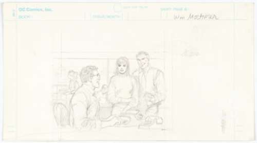 Win Mortimer - Clark Kent Illustration Original Art (DC, c. 1988-1993). Perry White, Lois Lane, and Clark Kent -