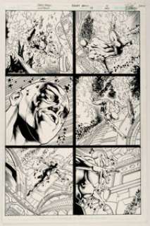 Carlos Magno and Rodney Ramos DC Countdown #8 Story Page 1 Original Art (DC, 2008) The Atom leaps, doges, and -