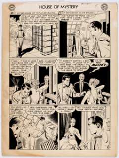 John Prentice - House of Mystery #37 "The Statue that Came to Life" Story Page 5 Original Art (DC, 1955).