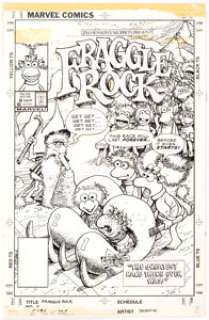 Marie Severin | Fraggle Rock #8 Cover Original Art Group (Marvel, 1986).... | Heritage