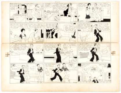 Chic Young | Blondie Sunday Comic Strip Original dated 10-22-33 (King Features Syndicate, 1933).... | Heritage