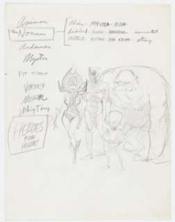 Wally Wood "Heroes For Hire"/ | Heroes, Inc. Preliminary Original Art (c. 1960s). | Heritage