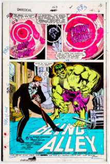 Glynis Oliver (as Glynis Wein) - Daredevil #163 Story Page 6 Production Color Guide (Marvel, 1980).