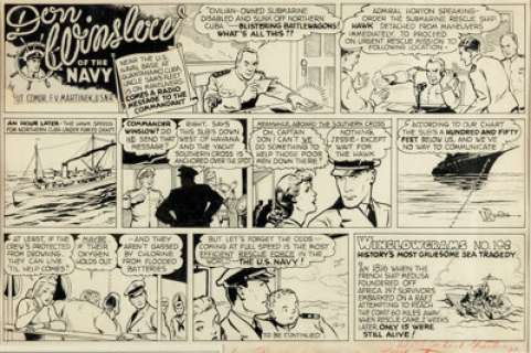 Leon Beroth | Don Winslow of the Navy Sunday Comic Strip Comic Strip Original Art dated 12-3-1939 (Bell Syndicate, 1939). | Heritage