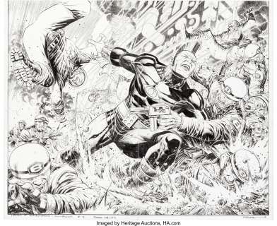 Jim Cheung | Legion of Superheroes: Millennium #2 Double Splash Pages 8 & 9, (DC, 2019). | Heritage