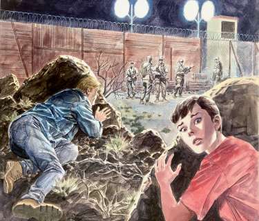 MARCO SOLDI - Original cover for Julia n. 155 "Oltre il confine". Cm.28x25. Signed. Mint. Code 1237.