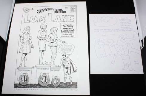 Fred Hembeck | Superman’s Girlfriend Lois Lane #51 Cover Re-Creation - After Kurt Schaffenberger - with Self-Portrait Memo - Signed - 2001 | Anthony’s Comic Book Art