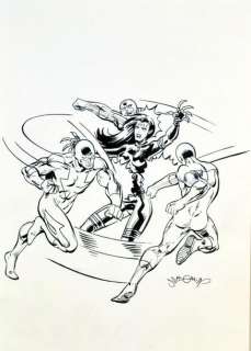 MALGRAIN - Lot 295 - SUPER HÉROS 29,7 x 21 cm Illustration Ã  l‘encre de chine