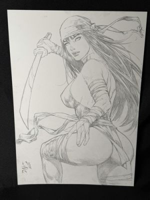 Elektra (8.5"x12”) Original Art by Ed Benes - Daredevil | eBay US (Buy It Now)