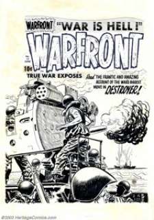 Lee Elias - Original Cover Art for Warfront #15 (Harvey, 1953). We have no idea what Harvey was paying Lee Elias - | Heritage