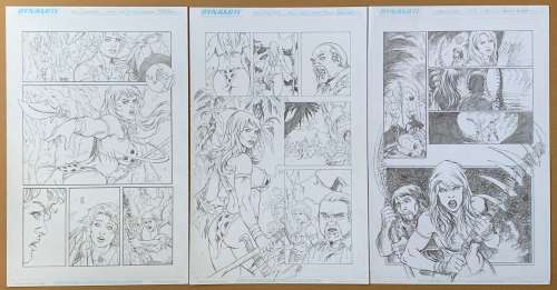 JUNGLE GIRL (2007) LOT #1 & 3 - (3 in Lot) ORIGINAL ARTWORK - ADRIANO BATISTA (Artist) - Pages 10, | Excalibur Auctions