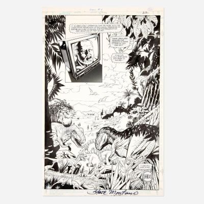 Lot 243 - Claude St. Aubin and Steve Montano, The Lost World: Jurassic Park #4 Story Page 22 Original Art (Topps Comics, 1997) | Landry Pop Auctions