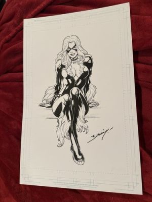 Mark Bagley Black Cat 11x17 Bristol Board Sketch Pencil & ink Original Art | eBay US (Buy It Now)