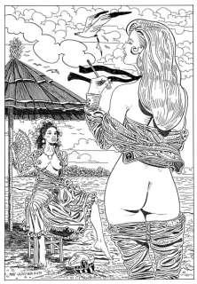 Capogna, Max | original illustration, a tribute to Corto Maltese "AlulA BeBop  - Incontro a Bahia" | Catawiki