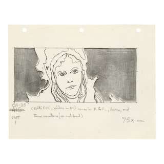 Printed Marion Ravenwood VFX Storyboard with George Lucas’ Handwritten Annotations / INDIANA JONES AND THE RAIDERS OF THE LOST ARK (1981) | Propstore