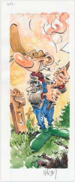 Hardy, Marc | Dessin original en couleur  - Pierre tombal | Catawiki