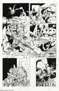 Kevin Eastman and Simon Bisley - Original Art for Bodycount, page 16 (Image, 1996). TMNT Raphael and Casey Jones - | Heritage