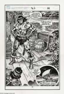 John Buscema and Ernie Chan - Savage Sword of Conan #206, page 58 Splash Page Original Art (Marvel, 1993). Avast, - | Heritage