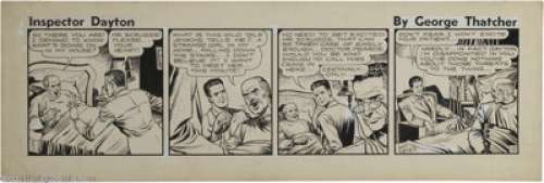 Jack Kamen - Inspector Dayton Daily Comic Strip Original Art, undated (Phoenix Features, circa 1948). Jack Kamen - | Heritage