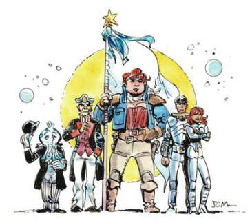 Jean-Claude Mézières | Valérian et Laureline, illustration Ã  l’encre de Chine et Ã  l’aquarelle pour le tiré Ã  part réalisé … | Septimus