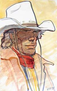 GIRAUD Jean  - Blueberry  - Superbe portrait de Blueberry  - Aquarelle et encre de [...] | Vermot et Associés