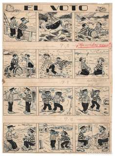 Dibujo original del artista francés Louis Forton: El Voto