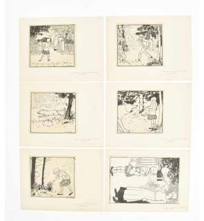 RINKE, J. (1863-1922). SIX LITTLE RED RIDING HOOD DRAWINGS | Zwiggelaar Auctions